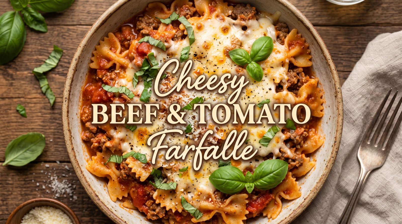 Quick & Easy Cheesy Beef Pasta Recipe with Farfalle