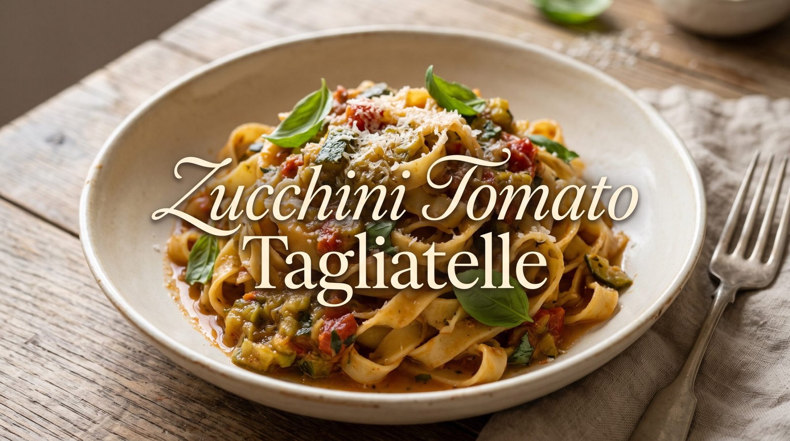 Zucchini Pasta: Tagliatelle with Tomato Sauce Made Easy